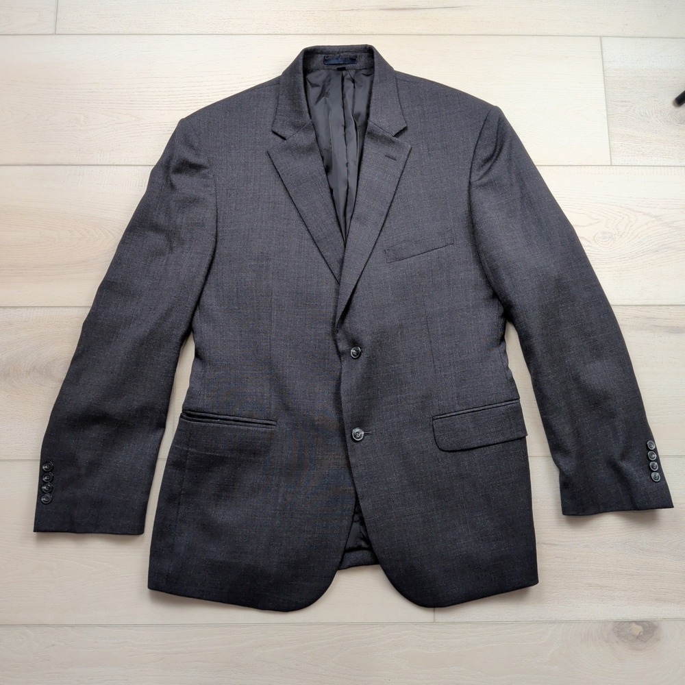 Jos. A. Bank 1905 Tailored Wool Blazer Charcoal Gray 44R (Fits 41) brrr Comfort